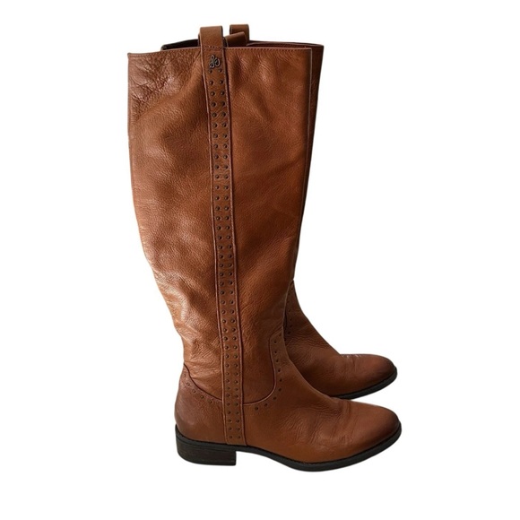 Sam Edelman Brown Knee High Boots Women’s 7.5 Leather Block Heel - Picture 1 of 9